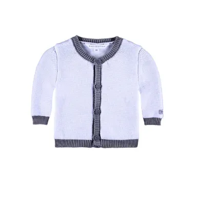 Sweter niemowlęcy, rozpinany, bawełna organiczna, biały, Bellybutton