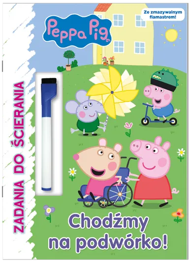 Świnka Peppa. Chodźmy na podwórko! Zadania do ścierania