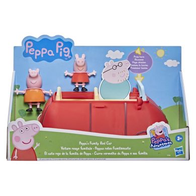 Świnka Peppa, Rodzinne czerwone auto, zestaw z figurkami