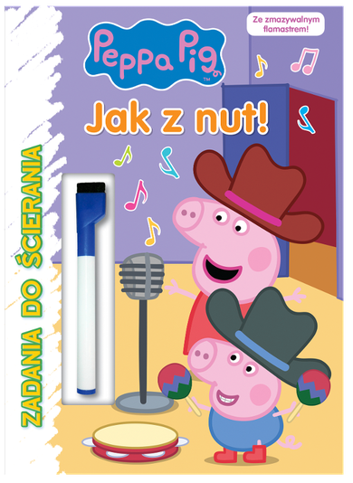 Świnka Peppa. Zadania do ścierania. Jak z nut