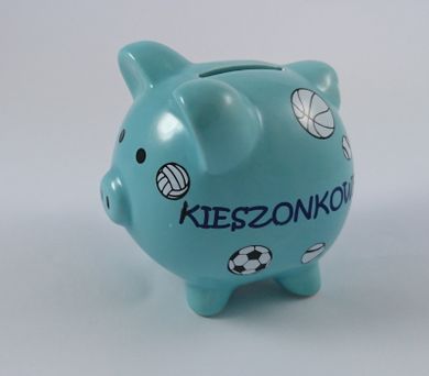 Świnka skarbonka, kieszonkowe, niebieska