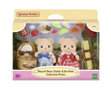 Sylvanian Families, Piknik rodzeństwa ciasteczkowych misiów, zestaw z figurkami, 5852