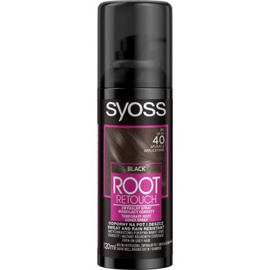 Syoss, Root Retouch, spray do maskowania odrostów, czarny, 120 ml