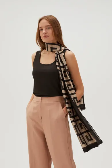 Szalik damski, czarny, Moodo