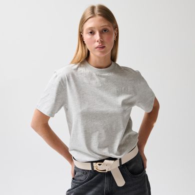 Szara koszulka basic z bawełny czesanej NOWEAR