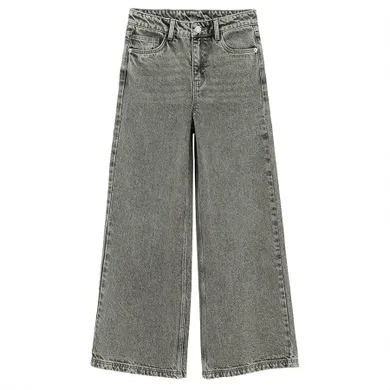 Szare spodnie jeansowe wide leg Cool Club