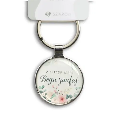 Szaron, brelok metalowy, srebrny, Z całego serca
