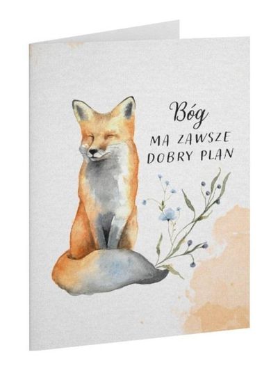 Szaron, kartka okolicznościowa, Bóg ma zawsze dobry plan, lis