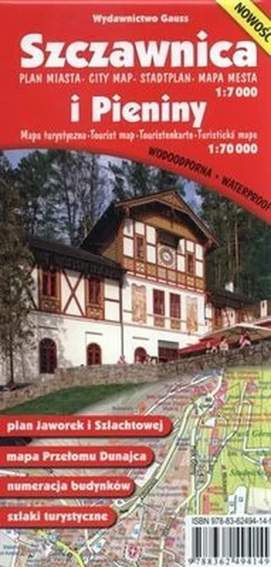 Szczawnica. Plan miasta 1:7 000 i Pieniny. Mapa turystyczna 1:70 000