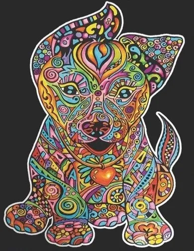 Szczeniak. Kolorowanka welwetowa A4