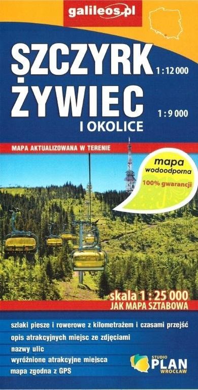 Szczyrk, Żywiec i okolice. Mapa wodoodporna 1:25 000