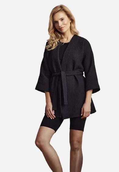 Szlafrok damski, kimono, czarny, Taro