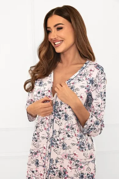 Szlafrok damski, różowy, Italian Fashion