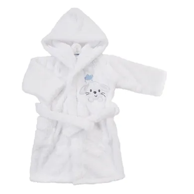 Szlafrok dziewczęcy z kapturem, biały, Eevi