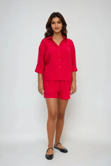 Szorty damskie, czerwone, Moodo