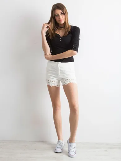 Szorty damskie, ecru, Italy Moda