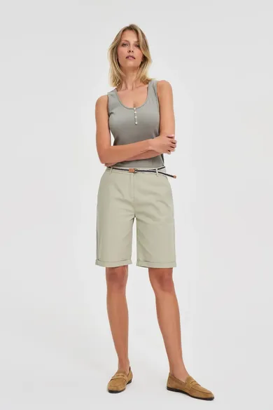 Szorty damskie, khaki, Moodo