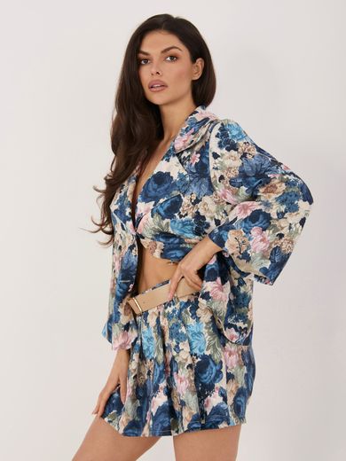 Szorty damskie, niebieskie, Italy Moda