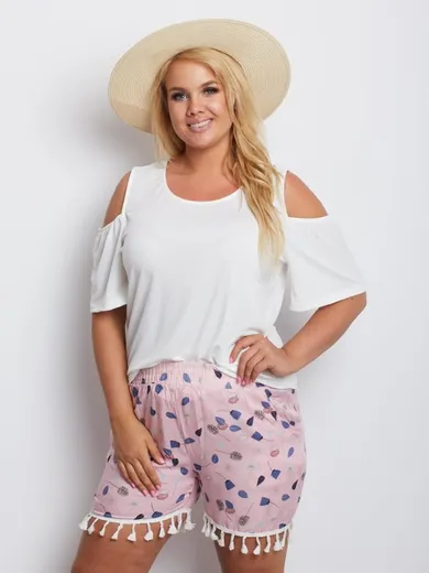 Szorty damskie, różowe, plus size, Factory Price