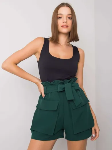 Szorty damskie, zielone, Italy Moda
