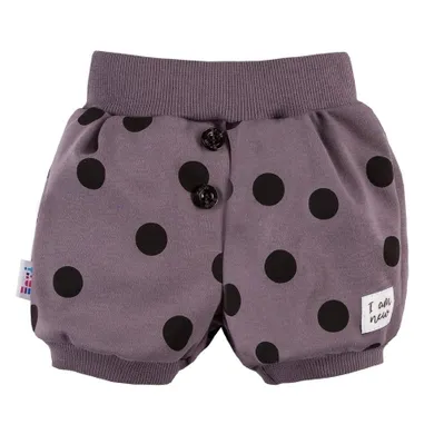 Szorty dziewczęce, grafitowe, grochy, Eevi