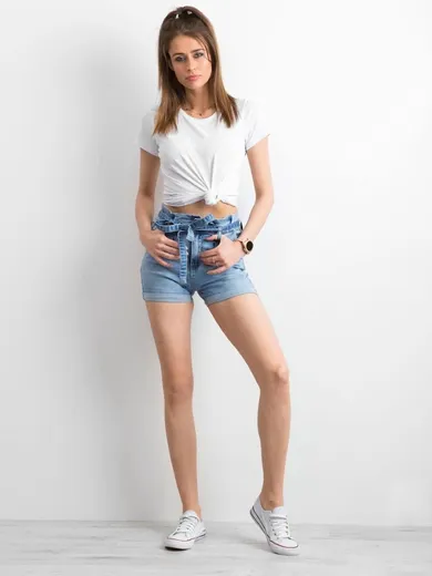 Szorty jeansowe damskie, niebieskie, Factory Price