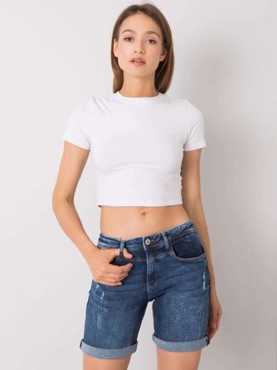 Szorty jeansowe damskie, niebieskie, Sublevel