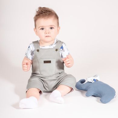 Szorty ogrodniczki chłopięce, szare, Nicol