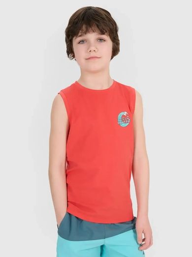 T-shirt chłopięcy bez rękawów, pomarańczowy, 4F
