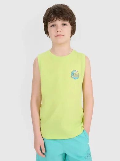 T-shirt chłopięcy bez rękawów, żółty, 4F