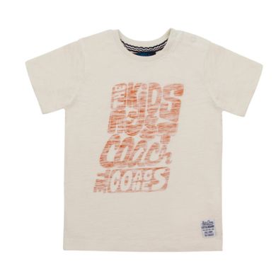 T-shirt chłopięcy, beżowy, Kanz