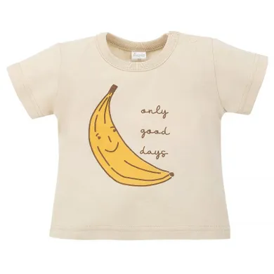 T-shirt chłopięcy, beżowy, Pinokio