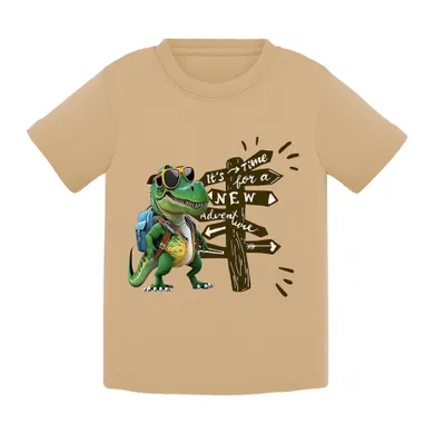 T-shirt chłopięcy, beżowy, Tup Tup