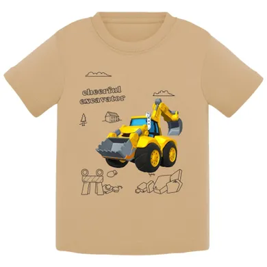 T-shirt chłopięcy, beżowy, Tup Tup
