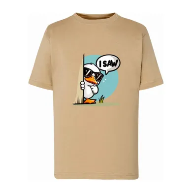 T-shirt chłopięcy, beżowy, Tup Tup