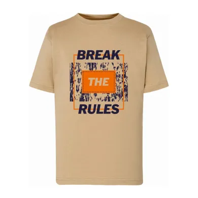 T-shirt chłopięcy, beżowy, Tup Tup