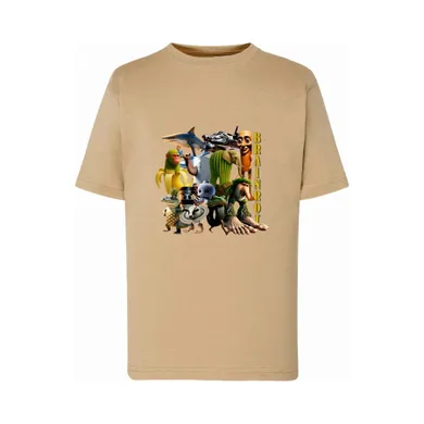 T-shirt chłopięcy, beżowy, Tup Tup