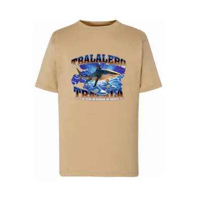 T-shirt chłopięcy, beżowy, Tup Tup