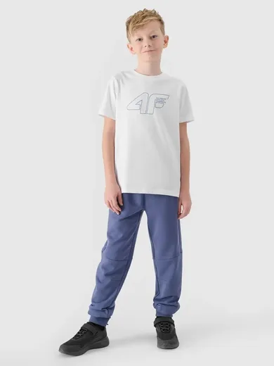 T-shirt chłopięcy, biały, 4F