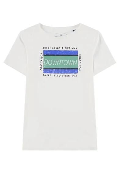 T-shirt chłopięcy, biały, Downtown, Tom Tailor