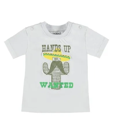 T-shirt chłopięcy, biały, Kanz