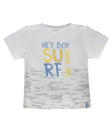 T-shirt chłopięcy, biały, Kanz