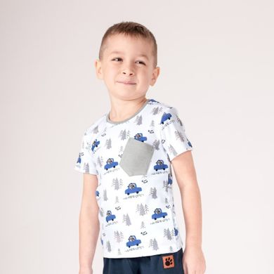 T-shirt chłopięcy, biały, Nicol