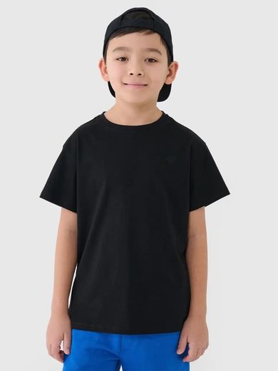 T-shirt chłopięcy, czarny, 4F