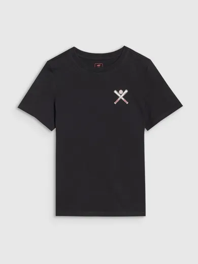 T-shirt chłopięcy, czarny, 4F