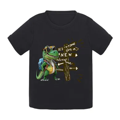T-shirt chłopięcy, czarny, Tup Tup