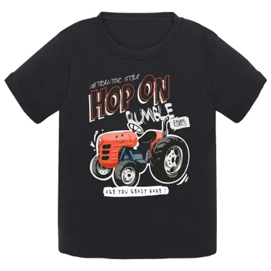 T-shirt chłopięcy, czarny, Tup Tup