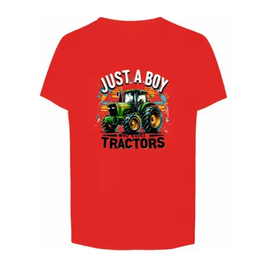T-shirt chłopięcy, czerwony, Tup Tup