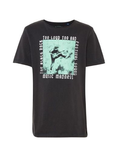 T-shirt chłopięcy, grafitowy, Tom Tailor