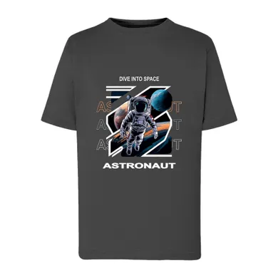 T-shirt chłopięcy, grafitowy, Tup Tup